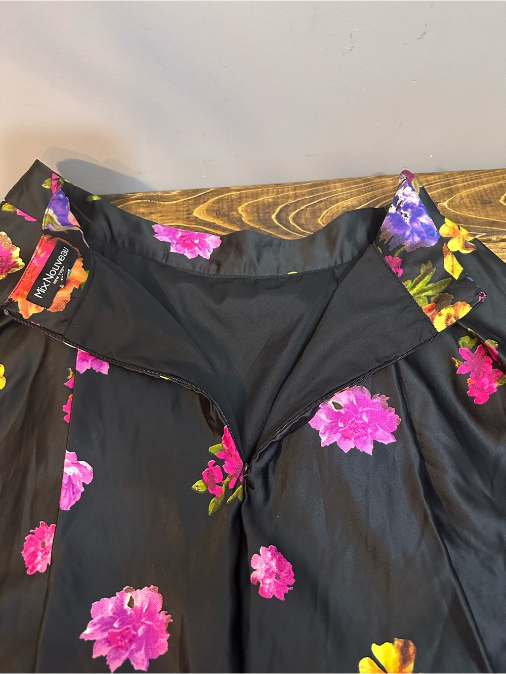 Mix Nouveau Skirt Size Large Floral Pockets On The Side - Picture 10 of 10